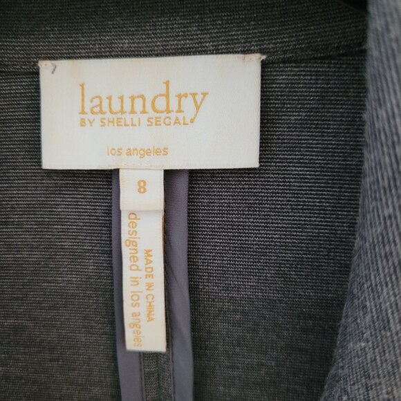 Laundry By Shelli Segal Gray Trimmed Blazer US 8 - Picture 2 of 8